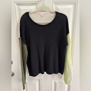 Lisa Todd Around Town Colorblock Knit Sweater Size Medium